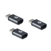 CONCEPTRONIC Conceptronic átalakító - DONN05G 3-Pack (3db USB-C to MicroUSB, fekete)