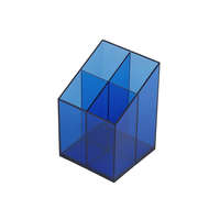 Bluering Írószertartó 4 rekeszes négyszögletű műanyag, Bluering® transzparens kék