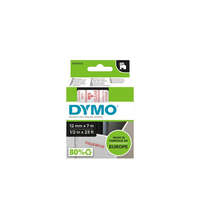 Dymo Feliratozógép szalag Dymo D1 S0720520/45012 12mmx7m, ORIGINAL, piros/víztiszta