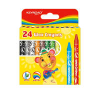 Keyroad Zsírkréta készlet 8x90 mm 24 db/bliszter Keyroad Wax Crayon vegyes színek