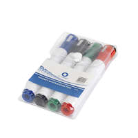 Bluering Táblamarker készlet, 3mm, mágneses, törlővel multifunkciós kerek Bluering®, 4 klf. szín