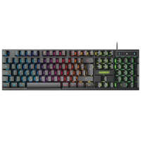 EVEREST Everest Gamer Billentyűzet - KB-188 Borealis Rainbow (N-key, USB, fekete, magyar, RGB LED)
