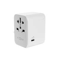 FIXED FIXED travel adapter for EU, UK and USA/AUS, with 1xUSB-C and 2xUSB output, GaN, PD 30W, white