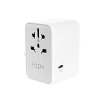 FIXED FIXED travel adapter for EU, UK and USA/AUS, with 3xUSB-C and 2xUSB output, GaN, PD 65W, white