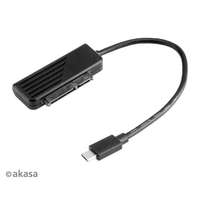 Akasa ADA Akasa USB3.1 Type-C kábel 2,5" SATA SSD ÉS HDD adapter - 20cm - AK-AU3-06BK