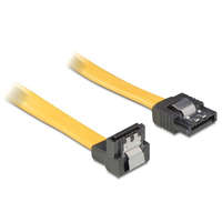 DELOCK KAB Delock 82479 lefele/ egyenes sárga SATA (fémlappal) összekötő kábel - 0,5m