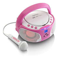 Lenco Lenco SCD-650PK Portable FM Radio CD/MP3/USB Microphone & Light Effects Pink