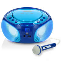 Lenco Lenco SCD-650BU Portable FM Radio CD/MP3/USB Microphone & Light Effects Blue