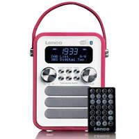 Lenco Lenco PDR-051PKWH portable DAB+ FM radio with Bluetooth and aux-input rechargeable battery Pink/White