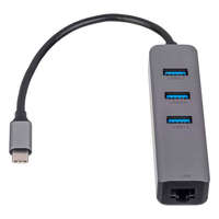 Akyga Akyga AK-AD-66 HUB USB Type-C to 3x USB 3.0 Network Card 10/100/1000 15cm