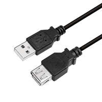  Logilink USB 2.0 kábel, USB-A/M - USB-A/F, fekete, 2 m