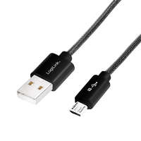 Logilink Logilink USB 2.0 kábel, USB-A/M - Micro-USB/M, nylon, alu, 1 m