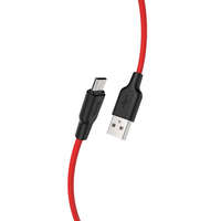  HOCO X21 Szilikon töltokábel Micro USB 1m, piros