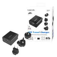 Logilink Logilink USB-csatlakozós utazó adapter 2,1A gyorstöltéshez, 10,5W