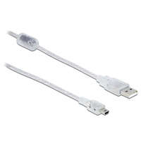 DELOCK Delock 83904 USB-A 2.0 apa > USB 2.0 Mini-B apa 0,5m áttetsző kábel