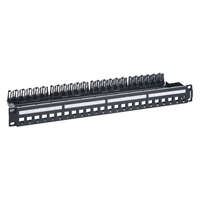 LEGRAND Legrand 632850 Linkeo C 19"/1U üres patch panel 24 db Keystone jack fogadására, fém kábeltartóval