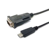EQUIP Equip Kábel - 133392 (USB-C to Serial (DB9), fekete, 1,5m)