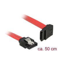 DELOCK DeLock SATA 6 Gb/s male straight > SATA male upwards angled 50 cm Red metal cable