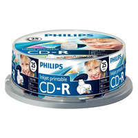 Philips Philips CD-R80IW 52x nyomtatható cake box lemez 25db/csomag