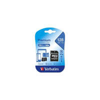 Verbatim VERBATIM Memóriakártya, Micro SDXC, 128GB, Class 10, adapterrel