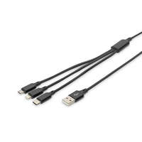Digitus Digitus 3-in-1 Charger Cable for Apple Android and Google-Pixel Devices 1m Black