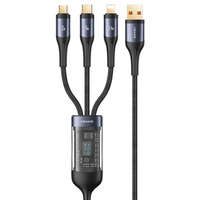 Usams Usams SJ582USB01 USB Lightning + Micro USB + USB Type C Átalakító 1,2m Black