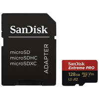 Sandisk Sandisk 128GB SD micro (SDXC Class 10 UHS-I U3) Extreme Pro memória kártya adapterrel