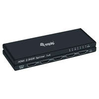 EQUIP Equip HDMI Video-Splitter - 332717 (4 port, HDMI2.0, 3D, 4K/60Hz, HDR/HDCP Ready, fekete)