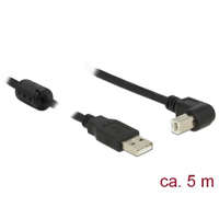DELOCK Delock USB2.0 kábel USB A dugó - USB B 90 dugó csatlakozókkal, 5m