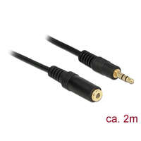 Hama Delock Stereo Jack hosszabbító kábel 3.5 mm 3 pin apa > anya 2 m fekete