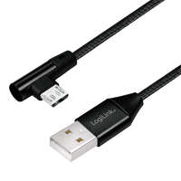 Logilink Logilink USB 2.0 kábel, USB-A/M - 90 Micro-USB/M, szövet, 0,3 m