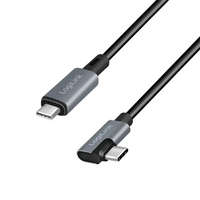 Logilink Logilink USB 2.0 Type-C kábel, C/M 90 fok - USB-C/M, E-jel, PD, fekete, 1 m