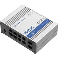 TELTONIKA Teltonika TSW200000010 8x GbE PoE LAN 2x SFP port nem menedzselhető PoE+ switch