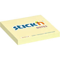 STICK N Stick&#039;N 76x76mm 100 lap pasztell sárga öntapadó jegyzettömb