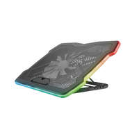 TRUST Trust Notebook Hűtő Pad - GXT1126 Aura (állítható dőlésszög; USB-ről működő ventilátor; LED; fekete)