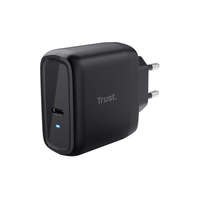 TRUST Trust Telefon töltő - Maxo (1port 65W USB-C; fekete; hálózati csatlakozó; telefon és notebook töltésére (5-20V))