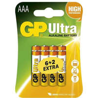 GP BATTERIES GP B19118 Ultra alkáli micro ceruza elem, LR03 (AAA) 6+2db/blister
