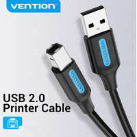  KÁBEL USB-A 2.0/M -> USB-B/M, 0.5m, (PVC, fekete, nyomtatókábel, printerkábel), Vention