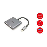 EQUIP Equip Notebook Dokkoló - 133484 (Bemenet: USB-C, Kimenet: USB-C PD:100W/2x HDMI/VGA/USB3.0)