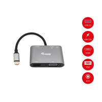 EQUIP Equip Notebook Dokkoló - 133483 (Bemenet: USB-C, Kimenet: USB-C PD:100W/HDMI/VGA/USB3.0/AUX)