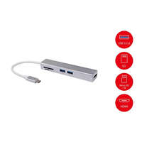 EQUIP Equip Multifunkciós átalakító - 133480 (Bemenet: USB-C, Kimenet: HDMI/USB3.2 Gen1/TF/MicroSD)