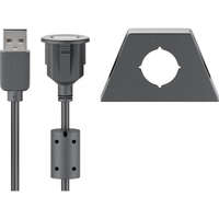  Goobay USB 2.0 nagy sebességű hosszabbító kábel tartókonzollal, fekete 1.2m