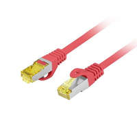 Lanberg NET Patch kábel CAT.6a S/FTP LSZH 1m piros, réz