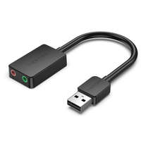  Vention USB-A 2.0/M -> 2*3,5mm/F (külső, fekete), 0,15m, hangkártya