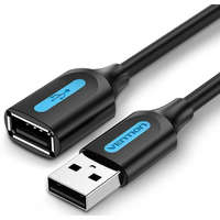  Vention USB-A 2.0/M -> USB-A 2.0/F, (hosszabbító, PVC fekete), 1m, kábel