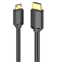  Vention HDMI-C/M -> HDMI-A/M (4K,HD, fekete), 1,5m, kábel