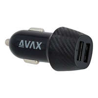 AVAX CHG AVAX CC301B CARLY 2x USB A 12W autós töltő, fekete
