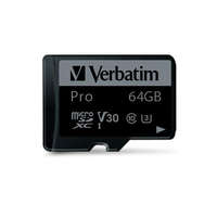 Verbatim Verbatim 47042 SDXC 64GB Pro U3 Class 10 micro memóriakártya + adapter