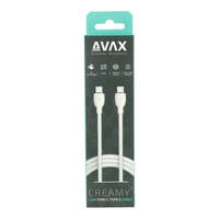 AVAX KAB AVAX CB623 CREAMY+ Type C - Type C 60W gyorstöltő kábel, fehér-ezüst - 1,5m