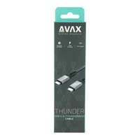 AVAX KAB AVAX CB902 THUNDER 240W/40Gbps USB4.0/Intel Thunderbolt TM 4 fonott kábel, viharszürke - 1m